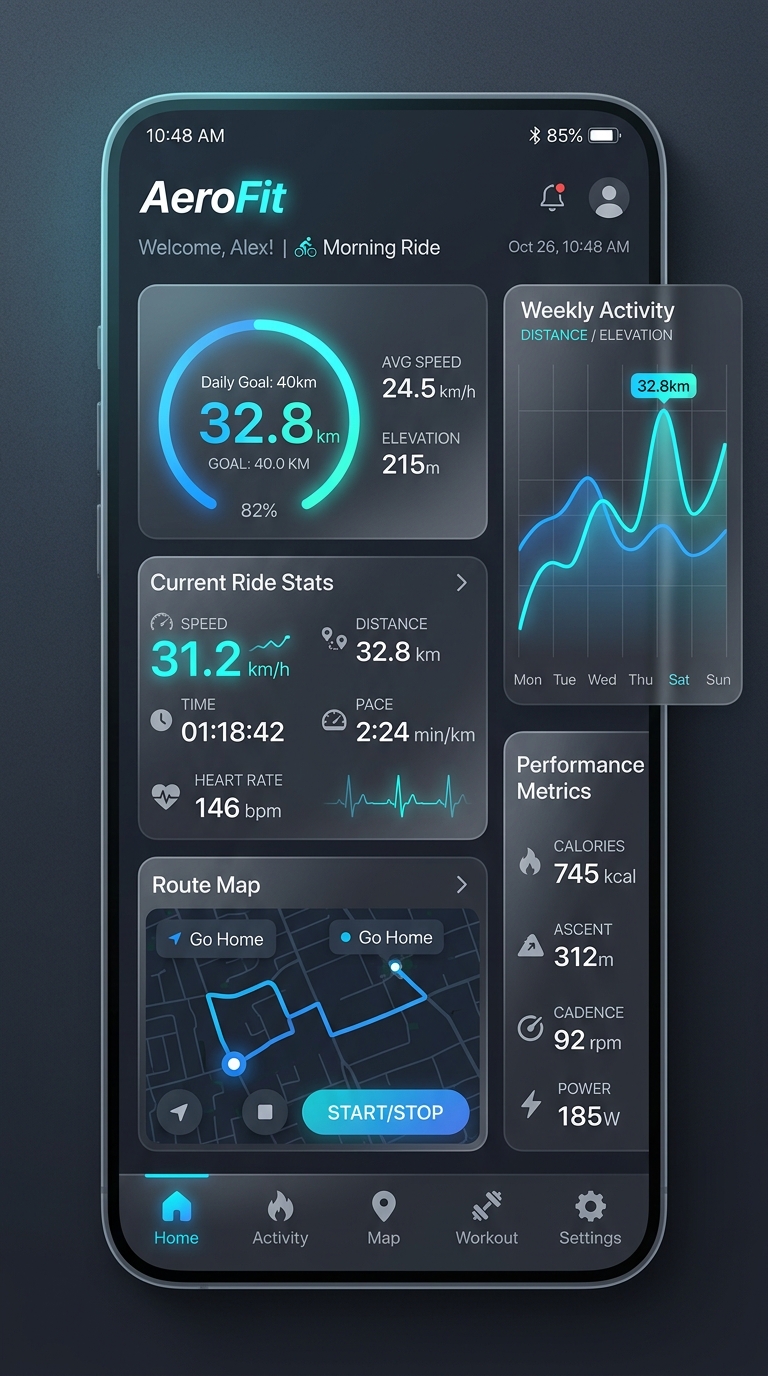 AeroFit UI Design Mockup